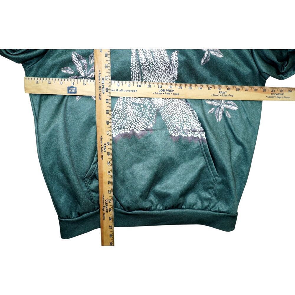 Our Lady of Sorrows Graphic Hoodie – Oversized Fit – Rhinestone Praying Hands – - Picture 4 of 4